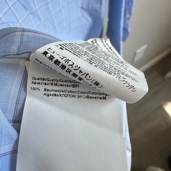 Men’s Blue Hugo Boss Squared Design Long Sleeve Formal Button Up Shirt - Picture 5 of 6